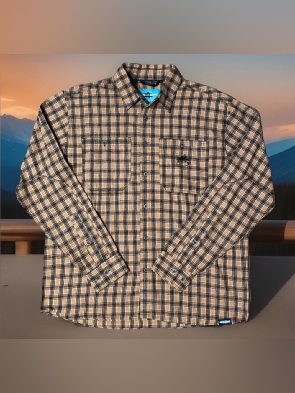 Rep Your Water Shirt Adult XL Brown Button Fishing Outdoors Casual Mens